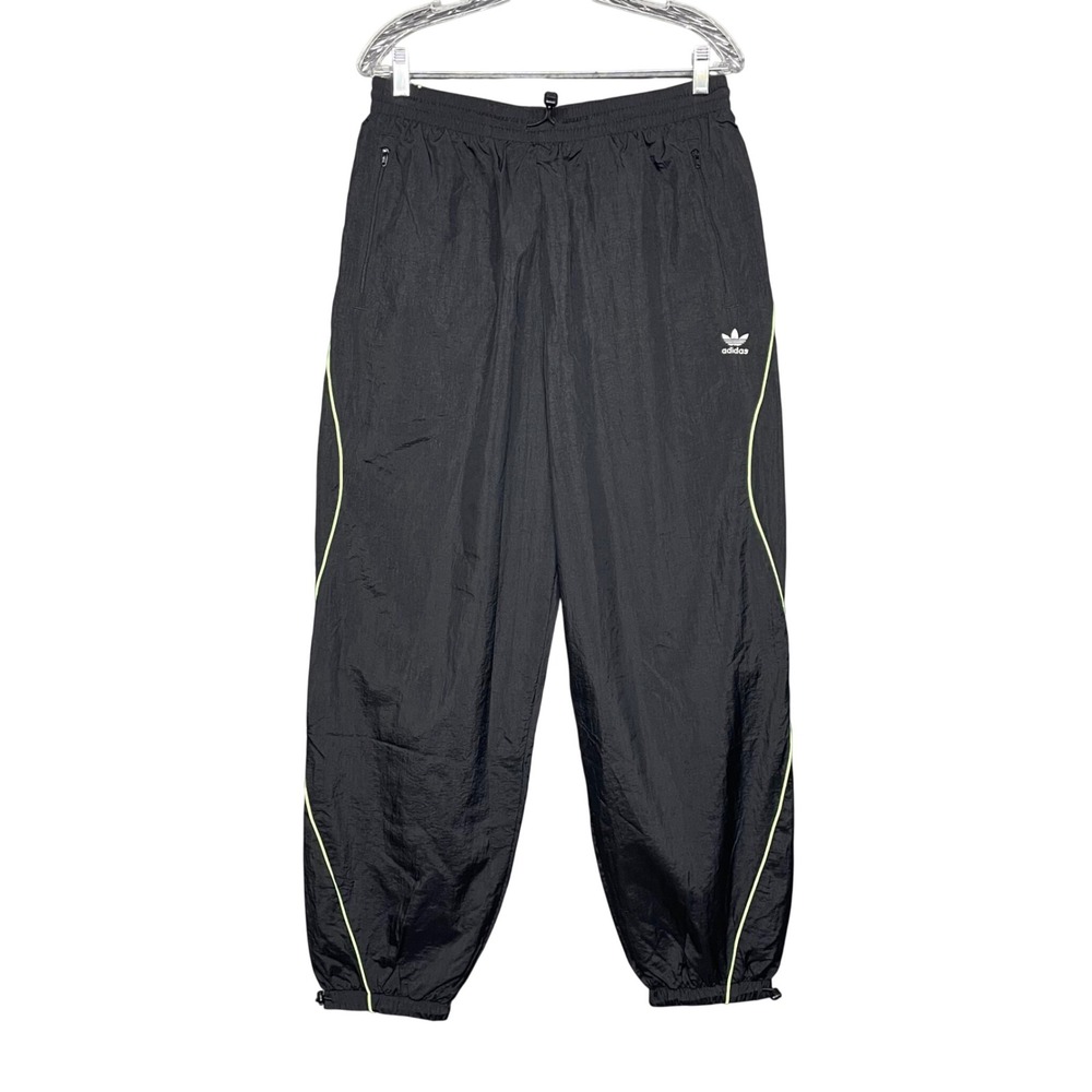 NWT Adidas Originals FR Parachute Pants Mens L Black Trefoil Joggers Techwear